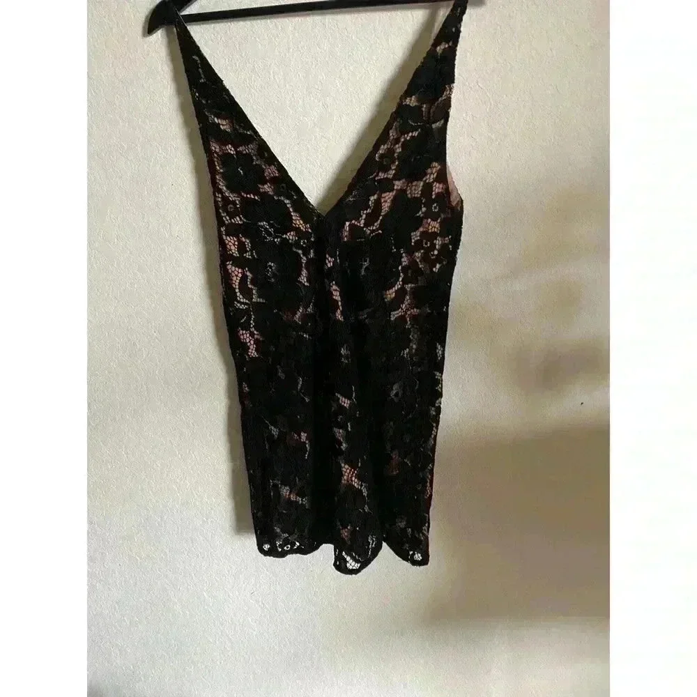 Free People Dangerous Love Lace Mini Dress In Black Size Small Coquette Sexy